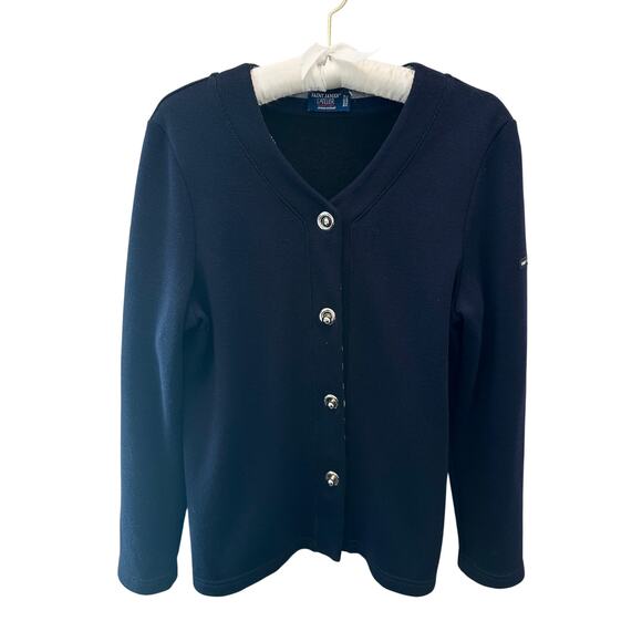 SAINT JAMES L’Atelier Navy Wool Cotton Cardigan Jacket France | Size Small - Picture 1 of 9